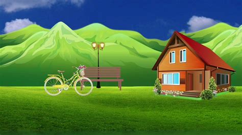 Animasi Pemandangan Rumah Pegununganlandscapeanimation Background