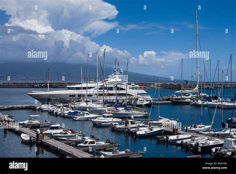Portugal Azores Faial Island Horta Yacht Marina Stock Photo Alamy