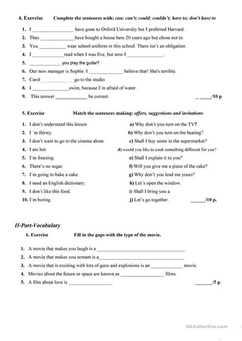 English Test For Elementary Worksheet Free Esl Printable