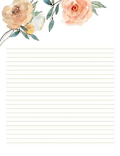 Printable Stationery Set Floral Stationery Set Downloadable 0bc