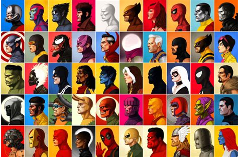 1364x768 Resolution Assorted Color Character Illustration Marvel
