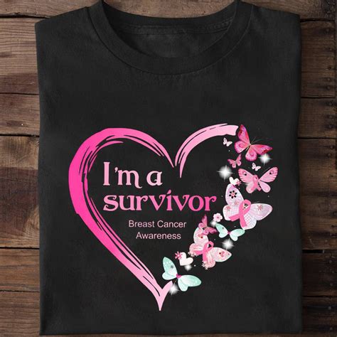 I M A Survivor Breast Cancer Awareness Shirt Butterfly Etsy