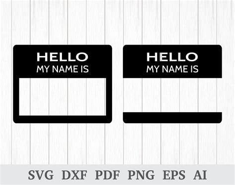 name tag svg hello my name is svg name tag clipart name etsy