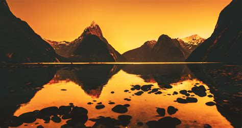 Landscape Of Mountains Photography Mountains Lake Sunset Hd
