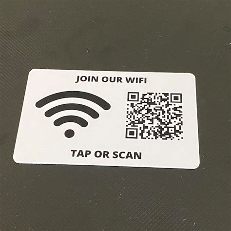 Custom Nfc Qr Code Wifi Card Works With Iphone And Android Etsy
