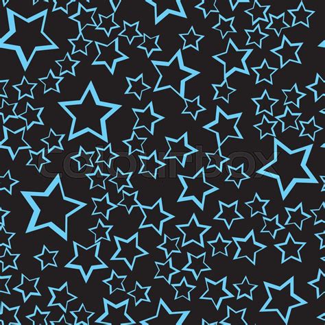 Stars Seamless Pattern Blue Star On Stock Vector Colourbox