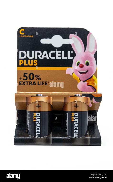 Duracell Plus Alkaline C Batteries Stock Photo Alamy