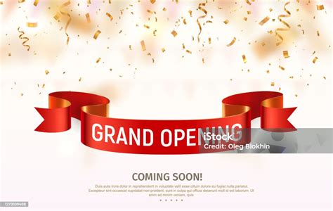 Grand Opening Vector Banner Celebration Of Open Coming Soon Light