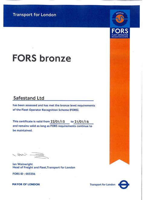 Fors Accreditation Safestand Ltd
