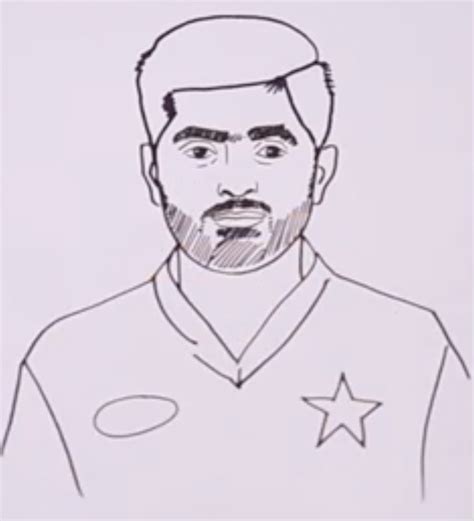 How To Draw Babar Azam Pakistan Cricket Player