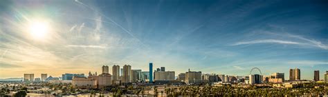 Las Vegas Nevada Skyline Panorama By Day Stock Photo Download Image