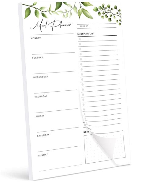 Buy Magnetic Meal Planning Pad For Fridge Undated Tear Off Sheets