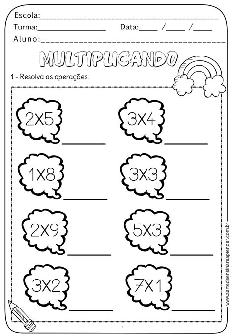 Atividade Pronta Multiplicação A Arte De Ensinar E Aprender