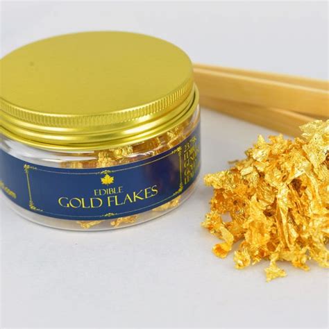 Edible Gold Flakes 2375k Genuine Gold Leaf Flakes For Cakes