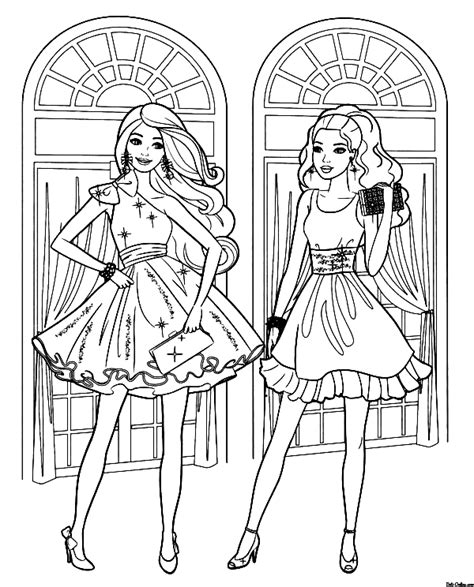 Barbie Party Coloring Pages