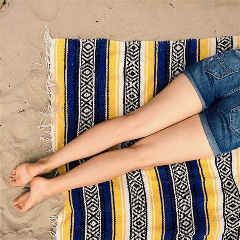 Cute Girls Legs On A Blanket At The Beach By Stocksy Contributor Branden Harvey Stories