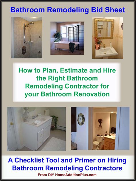 Planning To Remodel Your Bathroom Use This Bathroom Remodeling Bid