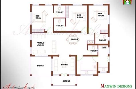 Single Floor 3 Bedroom House Plan Kerala January 2024 House Floor Plans