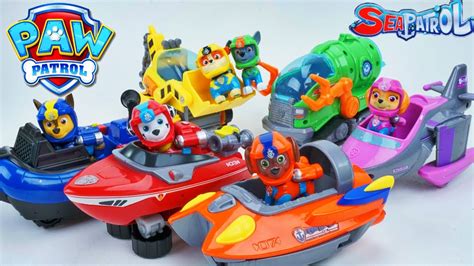 Paw Patrol Sea Rescue Vehicles In A Pool Adventure Bay Chase Sky Rocky