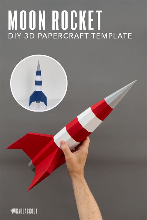Papercraft Rocket Template Diy Rocket Low Poly Rocket 3d Etsy Uk