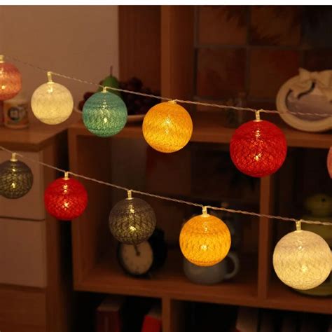 New Colorful 5m 20leds Cotton Ball Led String Light Woolen Atmosphere