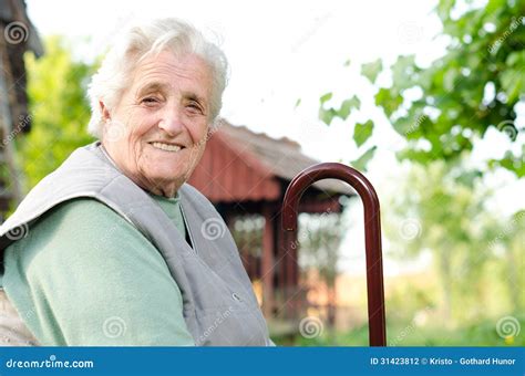 Portrait Of The Elderly Woman Stock Photo Image Of Adult Retirement