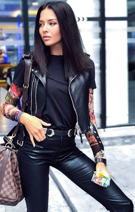 lederlady ️ leather pants street style leather fashion leather jacket fashion outfits