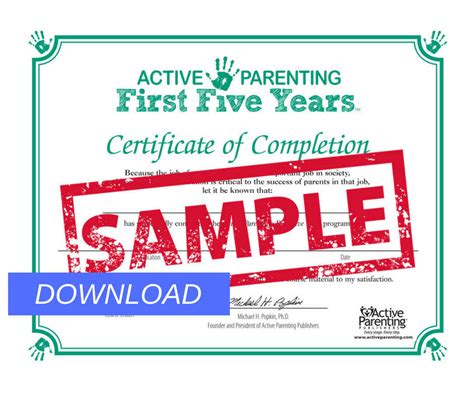 Active Parenting First Five Years Certificates Of Completion Active