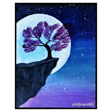 Moonlight Scenery Painting Diy Canvas Art Painting Canvas Painting