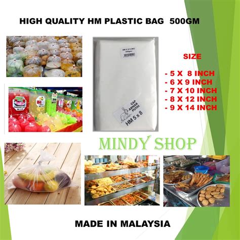 8 X 12 500 Gm Plastic Bag Hm Plastic Beg Hm Plastic Bungkus Besar Plastik Dabao