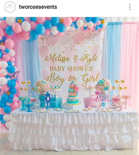 Gender Reveal Party Dessert Table And Decor Gender Reveal Party