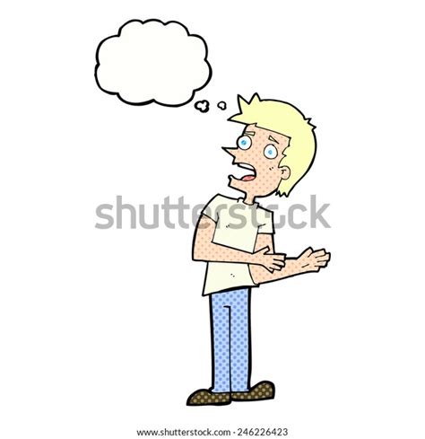 Cartoon Man Making Excuses Thought Bubble Stock Vector Royalty Free