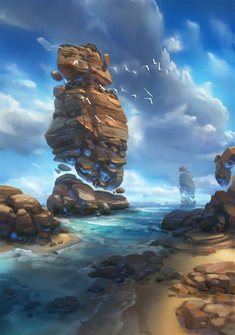 Pin By Inkshepherd On Environment Fantasy Fantasy Castle Shoreline
