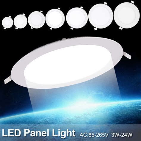 3w 24w Led Round Recessed Ceiling Flat Panel Down Light Ultra Slim Cool
