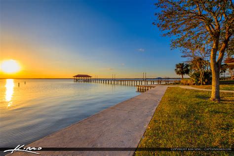 Waterway Lake Jackson Fishing Pier Sebring Florida Royal Stock Photo