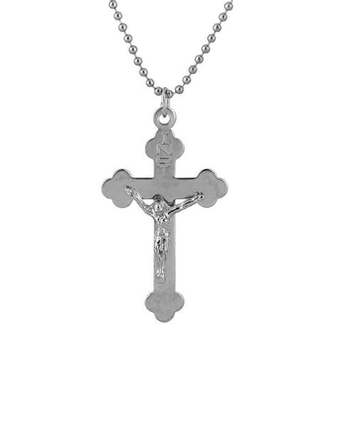 Stainless Steel Silver Tone Jesus Christ Crucifix Cross Pendant