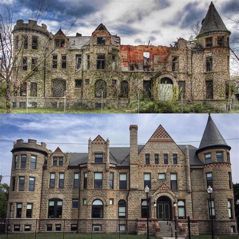 Before And After Of The James Scott Mansion Built In 1887 In Detroit