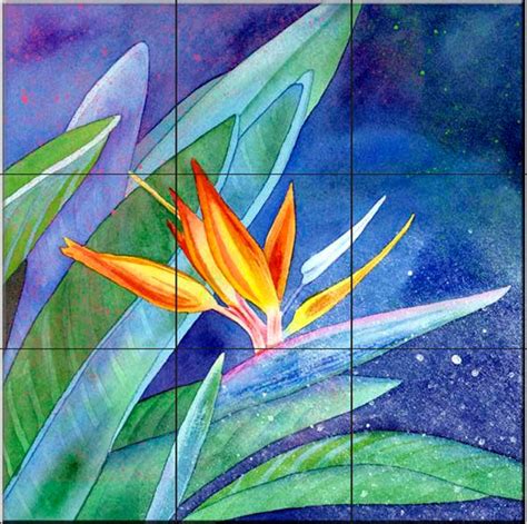 Tile Mural Bird Of Paradise By Lynnea Washburn Tropical Tile