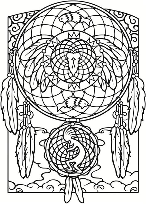 Welcome To Dover Publications Dream Catcher Coloring Pages Mandala