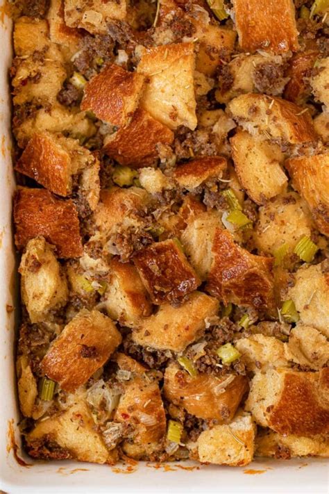Sausage And Herb Stuffing Recipe Video Dinner Then Dessert