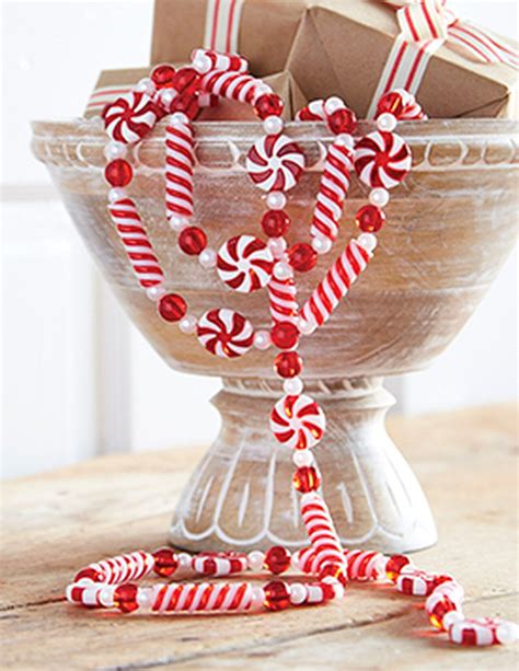 Crushed peppermint candy makes a pretty topper. Peppermint Garland (With images) | Peppermint candy ...