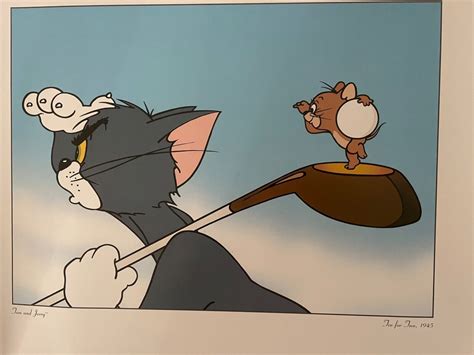 Framed And Mounted Tom And Jerry Tee For Two Fine Art Lithograph Cell