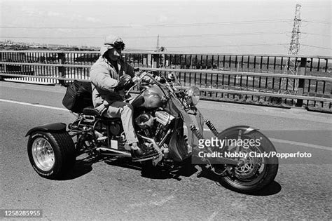 Scottish Comedian Billy Connolly Riding His Harley Davidson Trike As