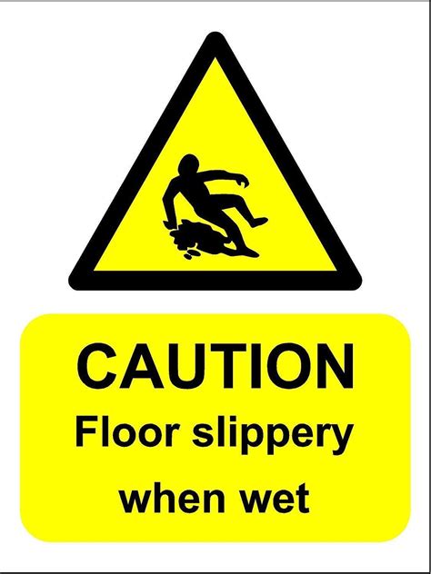 caution floor slippery when wet safety sign ebay