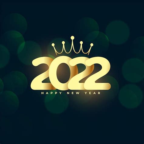 Gelukkig Nieuwjaar 2022 Gouden Behang Met Kroon Gratis Vector