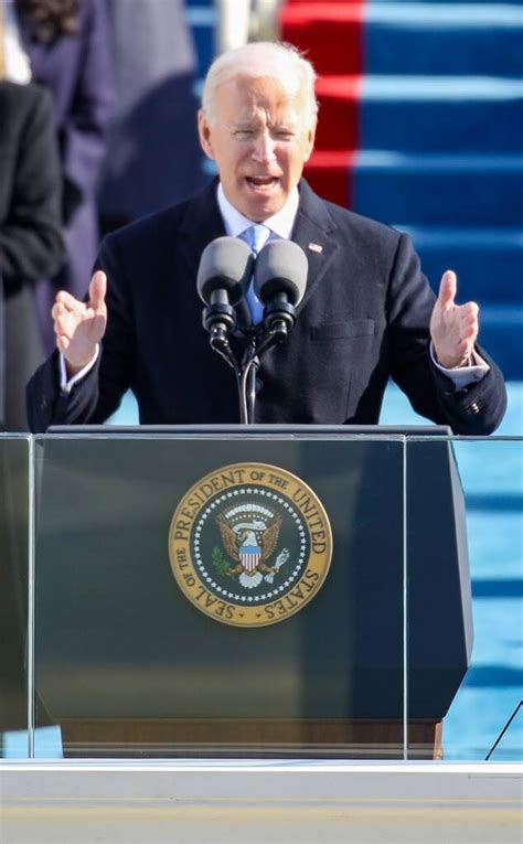 United states president joe biden delivers a speech after he was sworn in as the 46th us president on the west front of the us capitol in washington, dc on january 20, 2021 jim bourg/reuters. Joe Biden Delivers Message of Hope and Healing in Inauguration Address - E! Online - AU