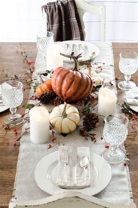 Setting A Simple Thanksgiving Table Fall Tablescape Blog Hop