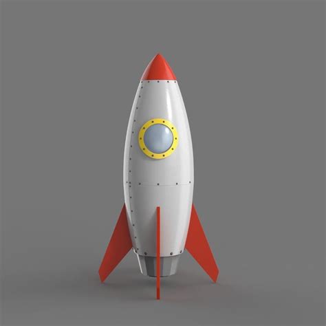 3d Model Spaceship Rocketship Cartoon Simple High And Low Poly Vr Ar