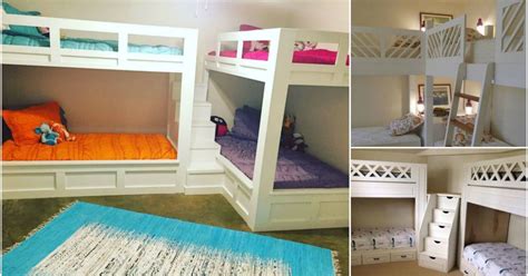 Build these easy diy bunk beds on a tight budget (some cost as little as $50!) to accommodate a bunk bed may not look pretty in bedroom decor (more on that later), but they are very practical. 21 Space Saving Corner Bunk Bed Ideas - DIY Cozy Home