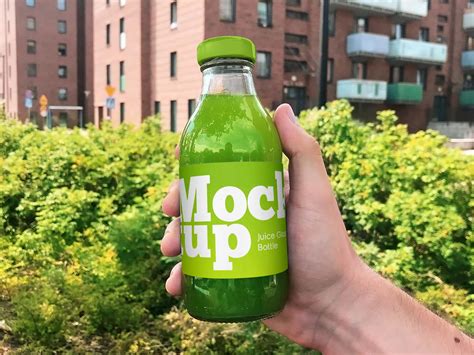 Download Free Juice Glass Bottle Mockup (PSD)